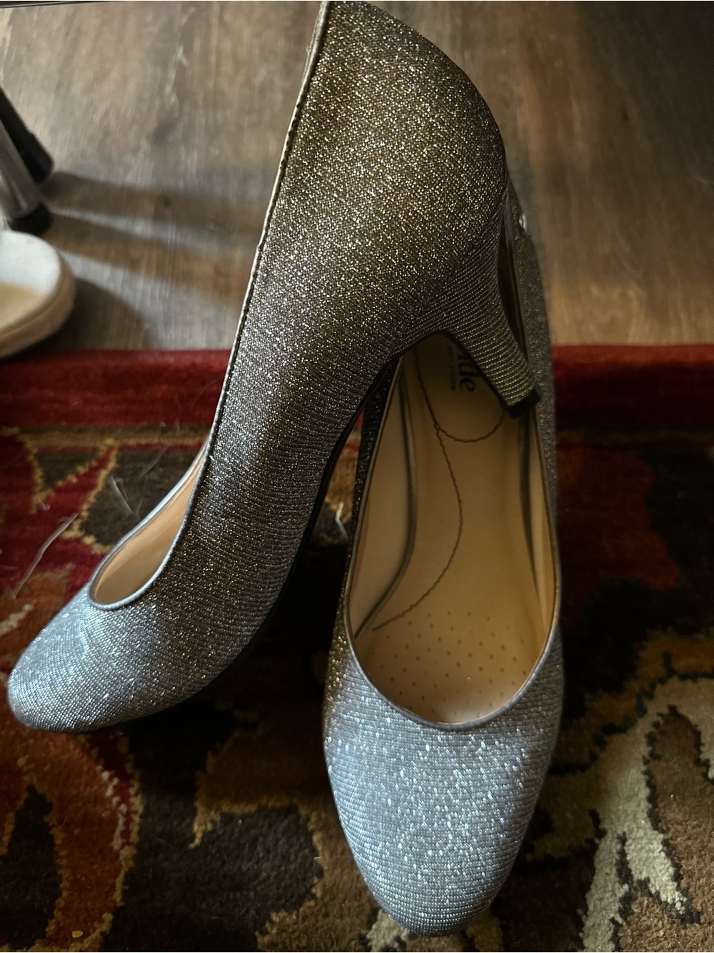 Life Stride Silver Glitter High Heels